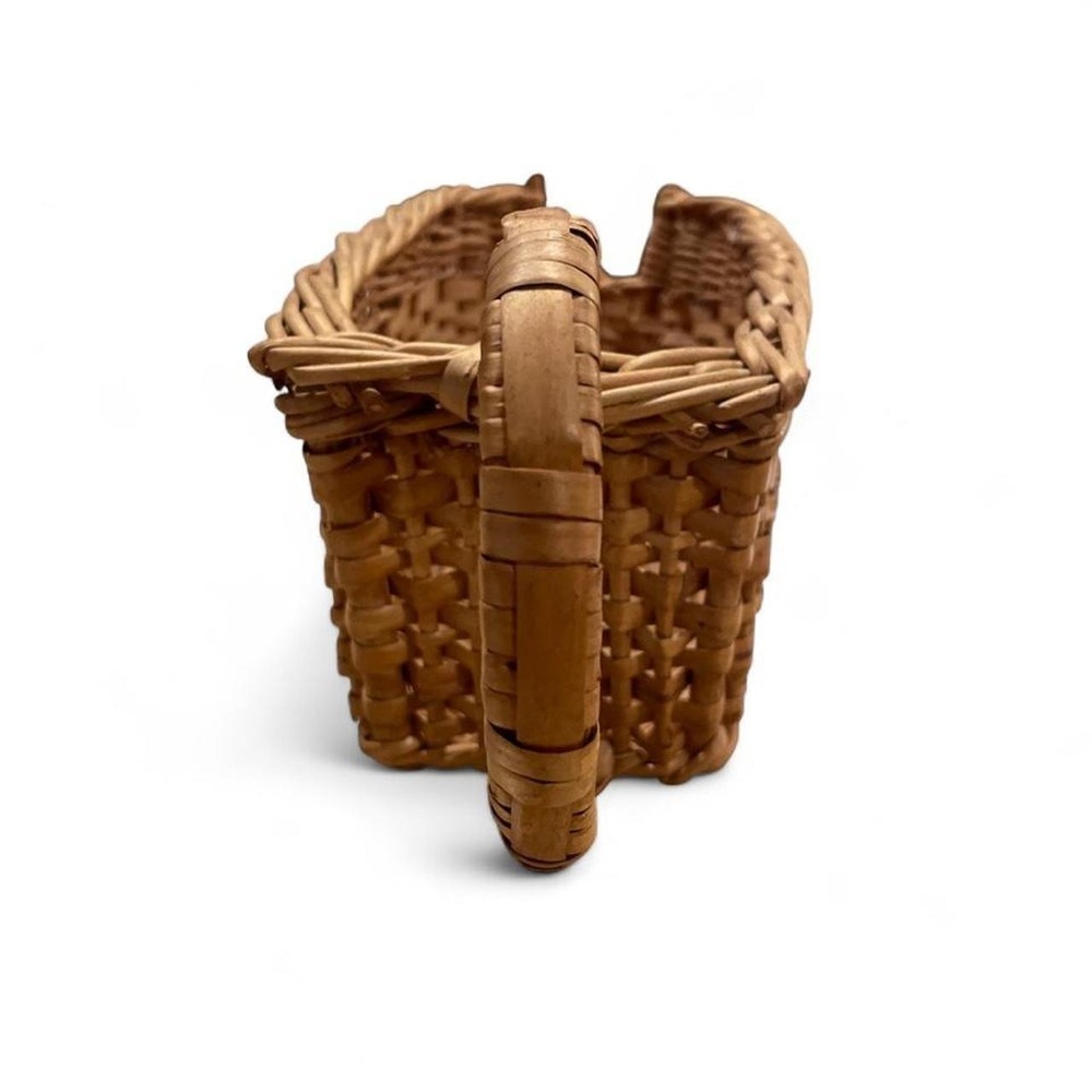 Vintage Cottagecore Wicker Wine Cradle Basket - Picture 3 of 8